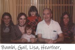 Bambi, Gail, Lisa, Heather, Walter Nightingale (Grandpa), Candy 1972